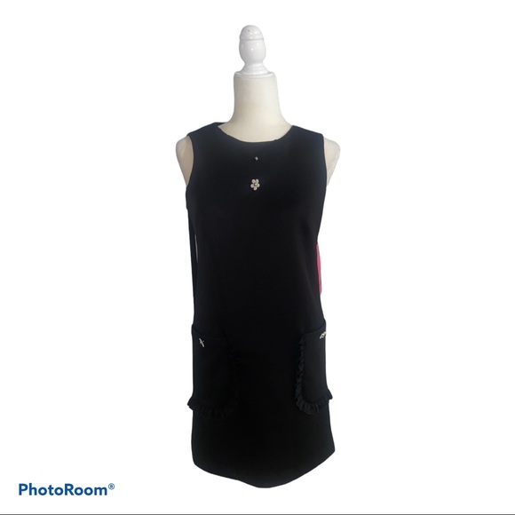 Betsey Johnson Licorice Sleeveless Floral Appliqué - Picture 2 of 6